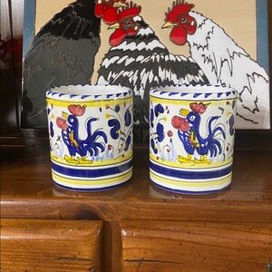 Deruta Ceramic chicken mugs